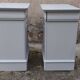 Pair of Louis Philippe style bedside tables 1 door 1 drawer gray