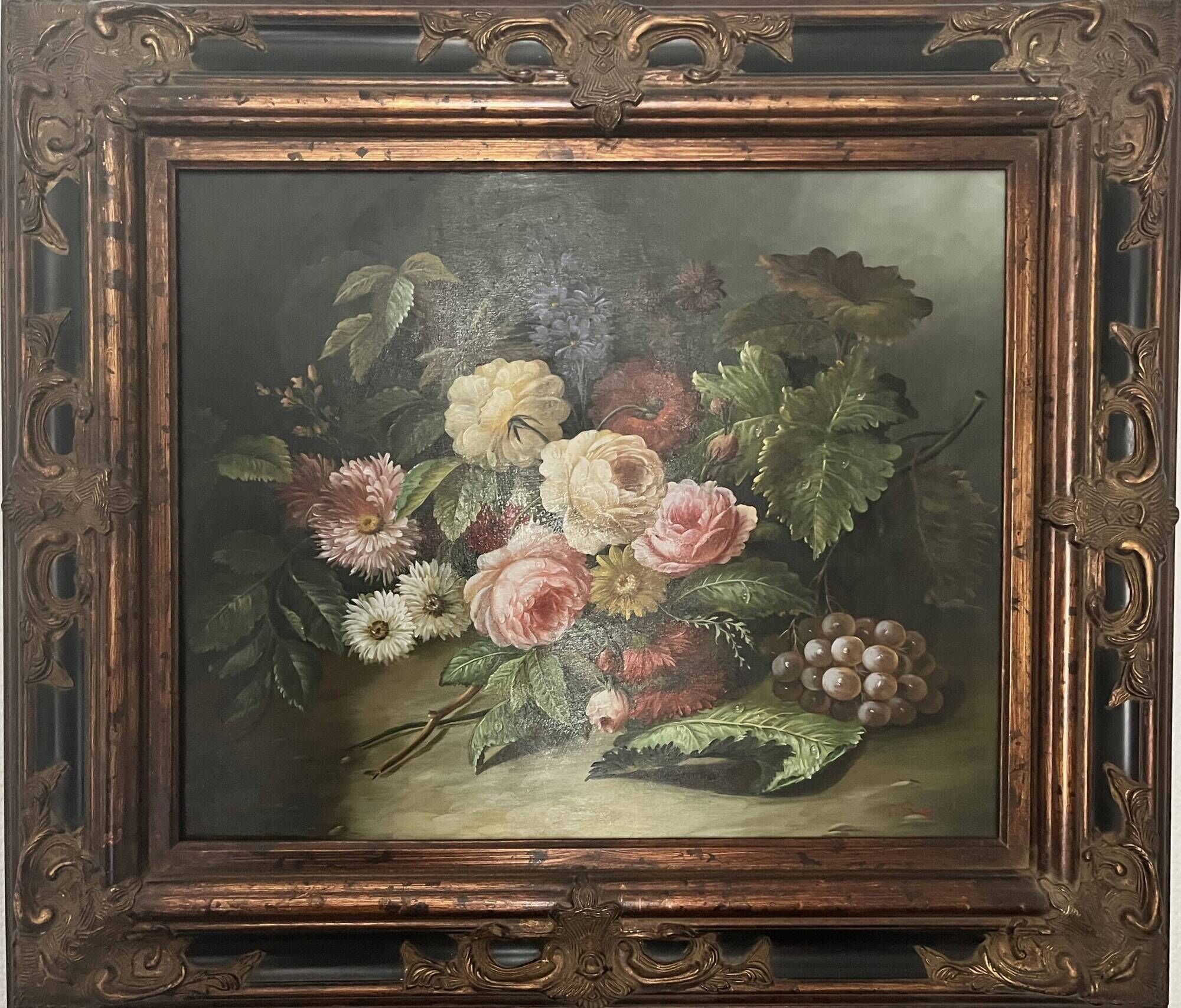 Reynols, ecole française nature morte aux fleurs début xxème