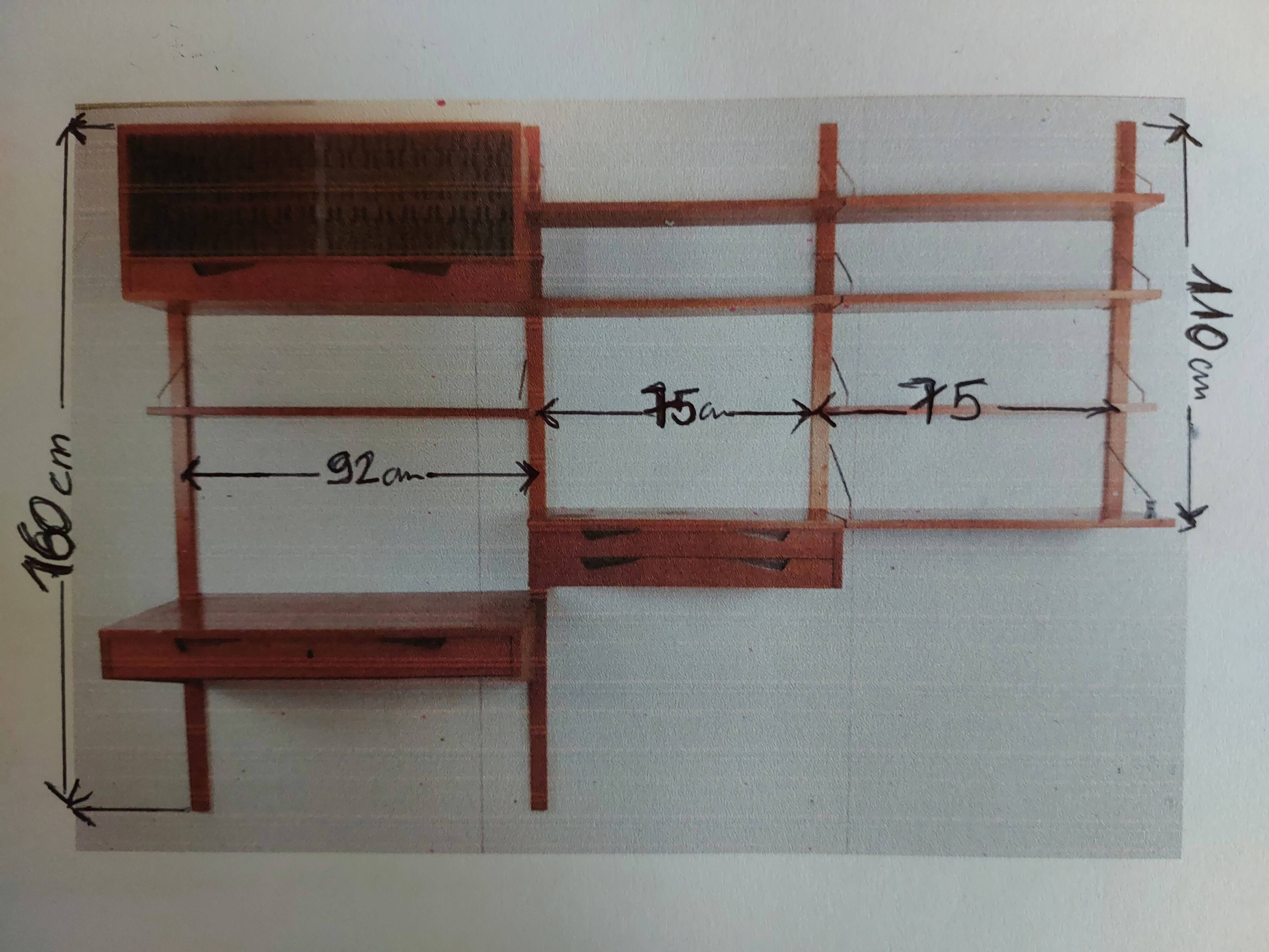 RIVAL wall shelves, Vintage Scandinavian 1960s