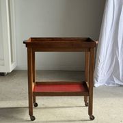 Wooden rolling trolley with removable top H66 75x35