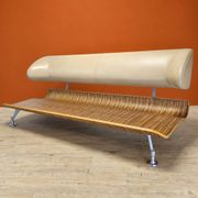 Italian white leather design surfing sofa / Frighetto bench