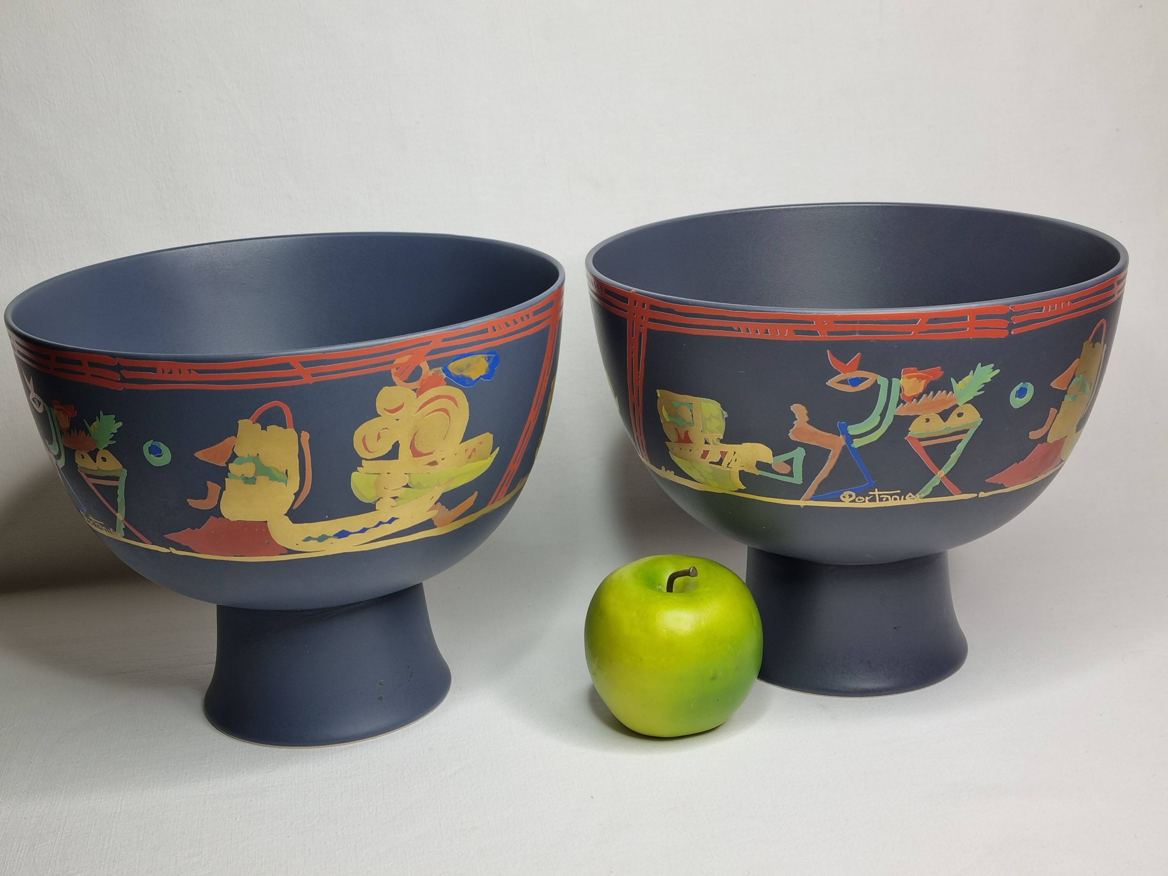 Pair of Rosenthal Liguria bowls by Gilbert Portanier, 1970s, 26 cm
