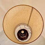 1970s floor lamp - ceramic and fabric lampshade