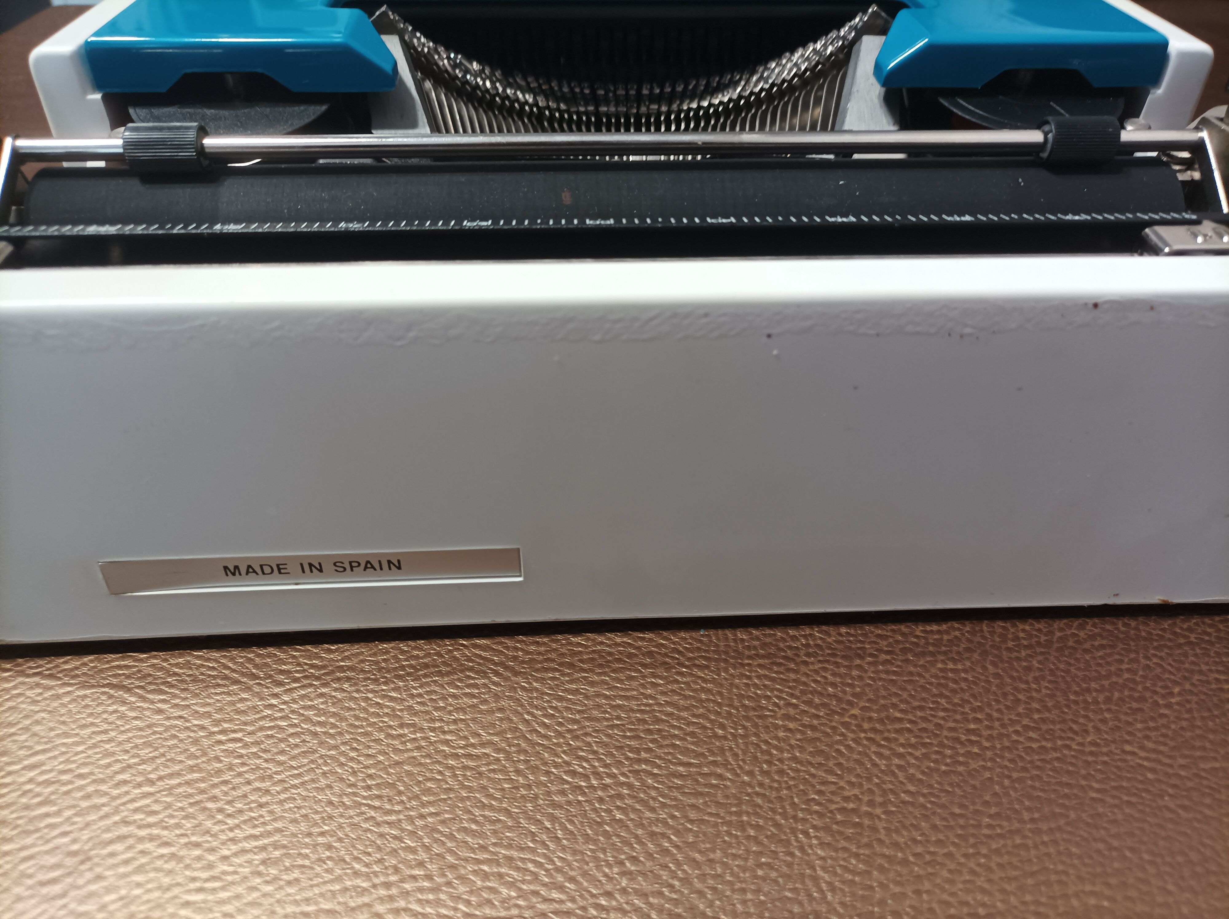 Blue Underwood 315 typewriter