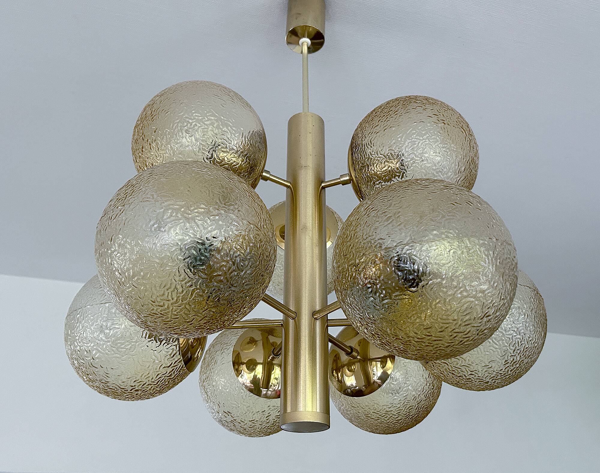 Large Vintage Bubble Glass Pendant Light