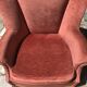 Vintage pink velvet armchair with fringes