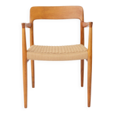 Rare Niels Otto Møller Modèle 56 Fauteuil | Chêne Danois | Siège Tissé | Années 1950