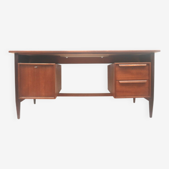 Large vintage Danish boomerang desk made of teak wood from the 1960s