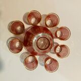 Set red liquor 1 carafe + 8 glasses Bvb France -retro cuisine vintagz
