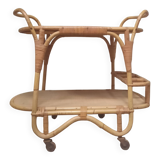 'Vallauris' rolling table in bamboo and wicker
