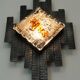 mid century brutalist style wrought iron and glass WALL LAMP sconce 060/70s