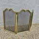 Small fire screen, spark arrester, brass, 3-panel, 1970