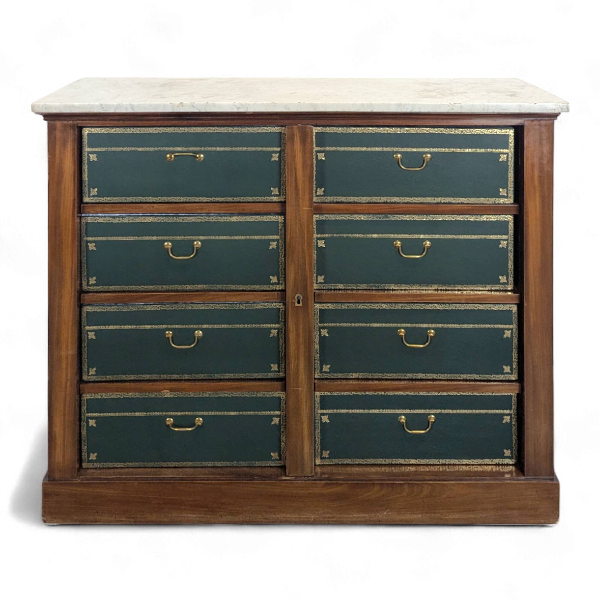 Notary cabinet topped with a Carrara marble.