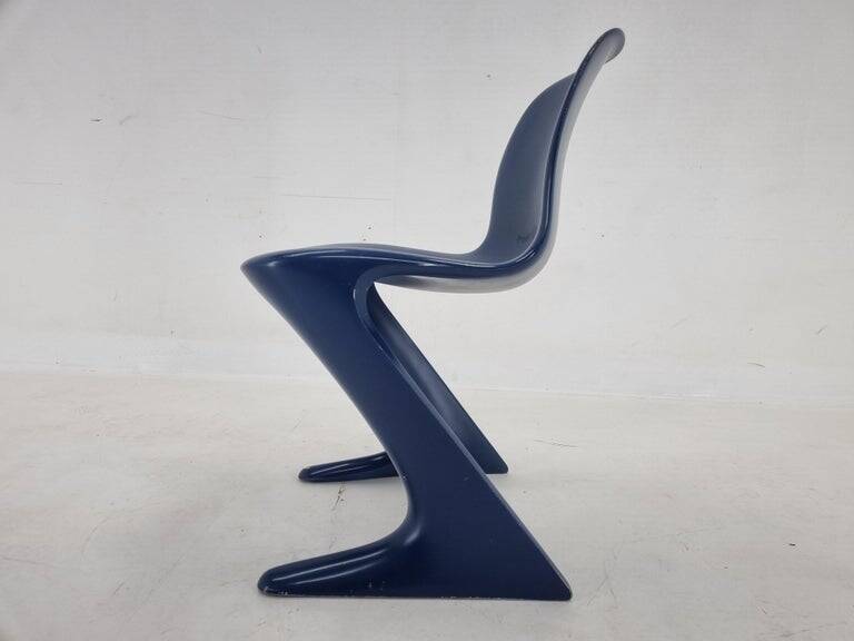 Midcentury Blue Kangaroo Chair Designed by Ernst Moeckl, Germany, 1960s