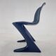 Midcentury Blue Kangaroo Chair Designed by Ernst Moeckl, Germany, 1960s
