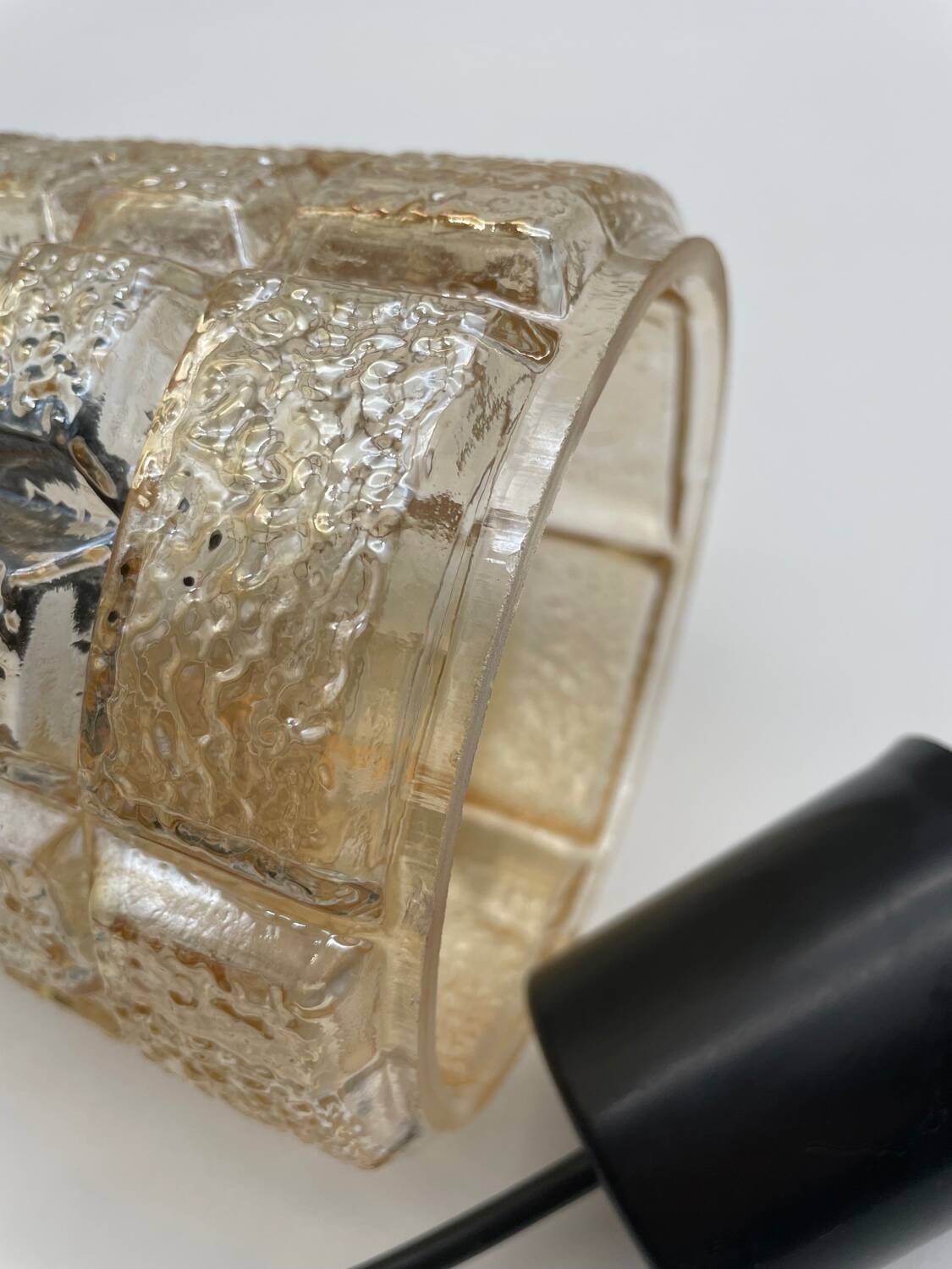 Suspension / portable lamp in smoked glass, 1970s