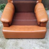 Fauteuil en cuir marron