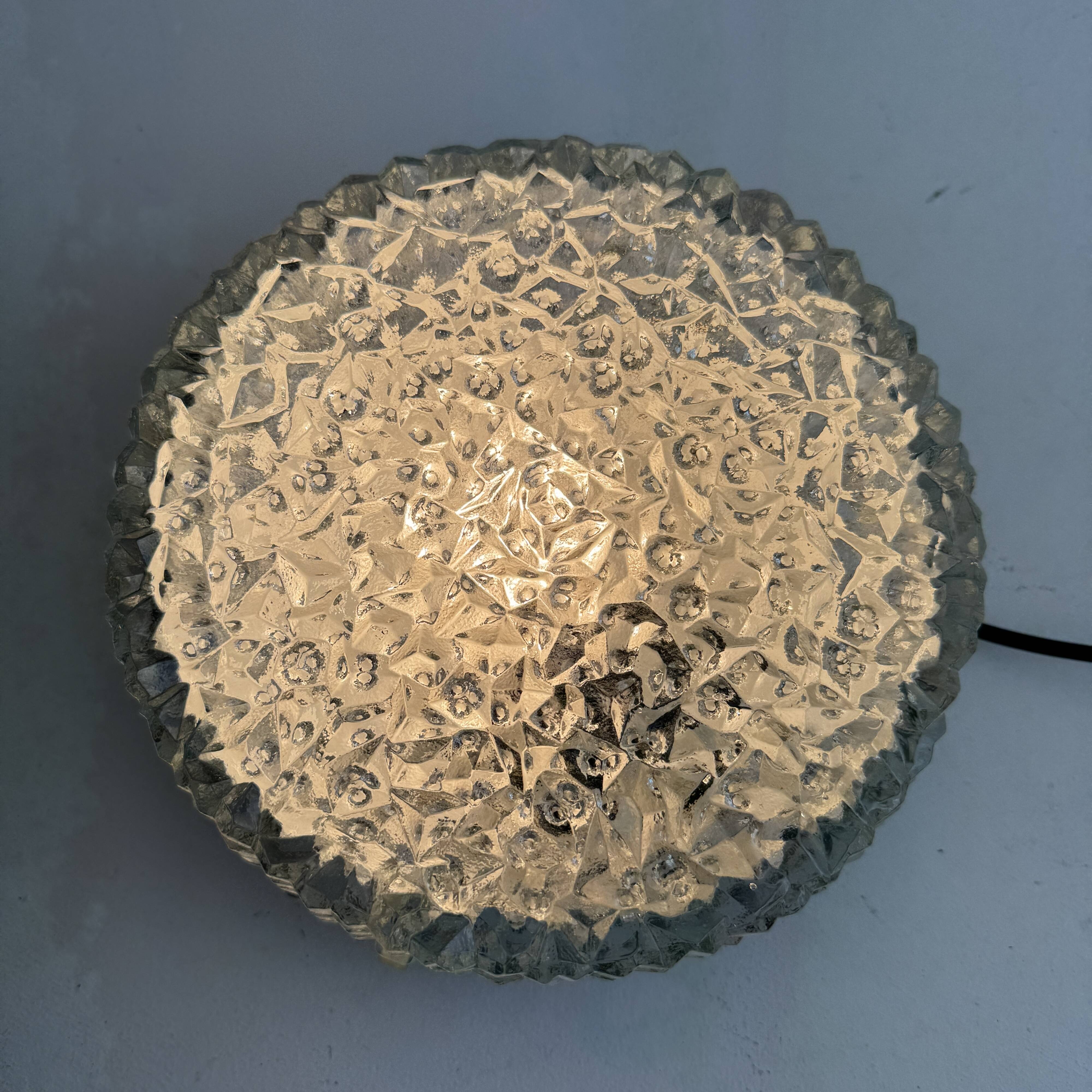 Pair of antique round "holophane" vintage wall lights
