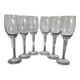 6 Vintage Ribbed Stem Crystal Glasses