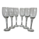 6 Vintage Ribbed Stem Crystal Glasses