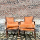 Pair Of Bergères Trapeze Backrest In Walnut Louis XVI XVIII Eme Century