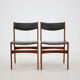 Ensemble de 6 chaises de salle à manger danoises en teck/cuir, années 1960
