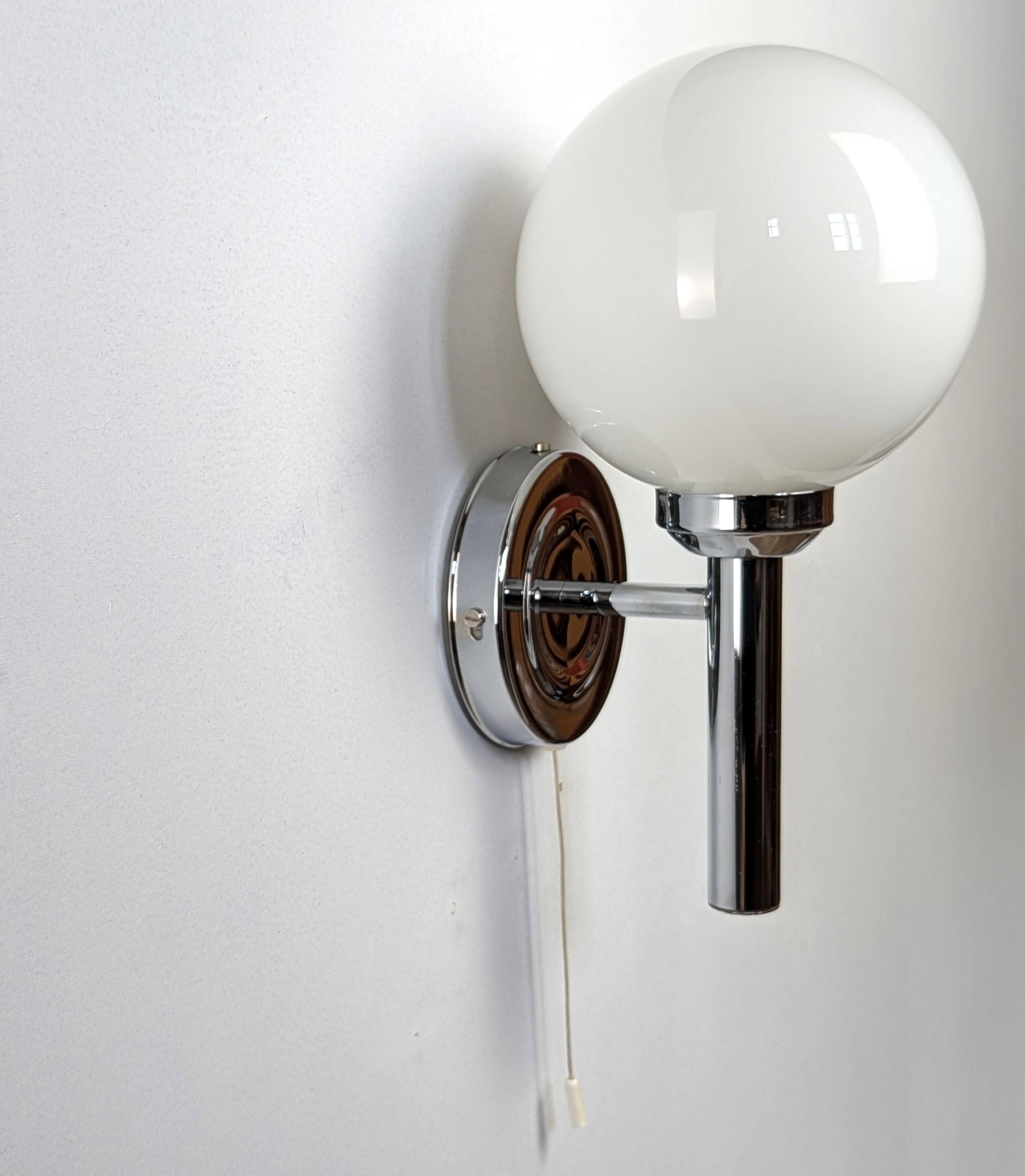 Pair of chrome wall lights