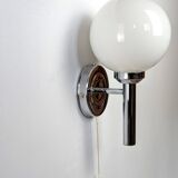 Pair of chrome wall lights