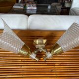 Pair of double sconces in brass 1950