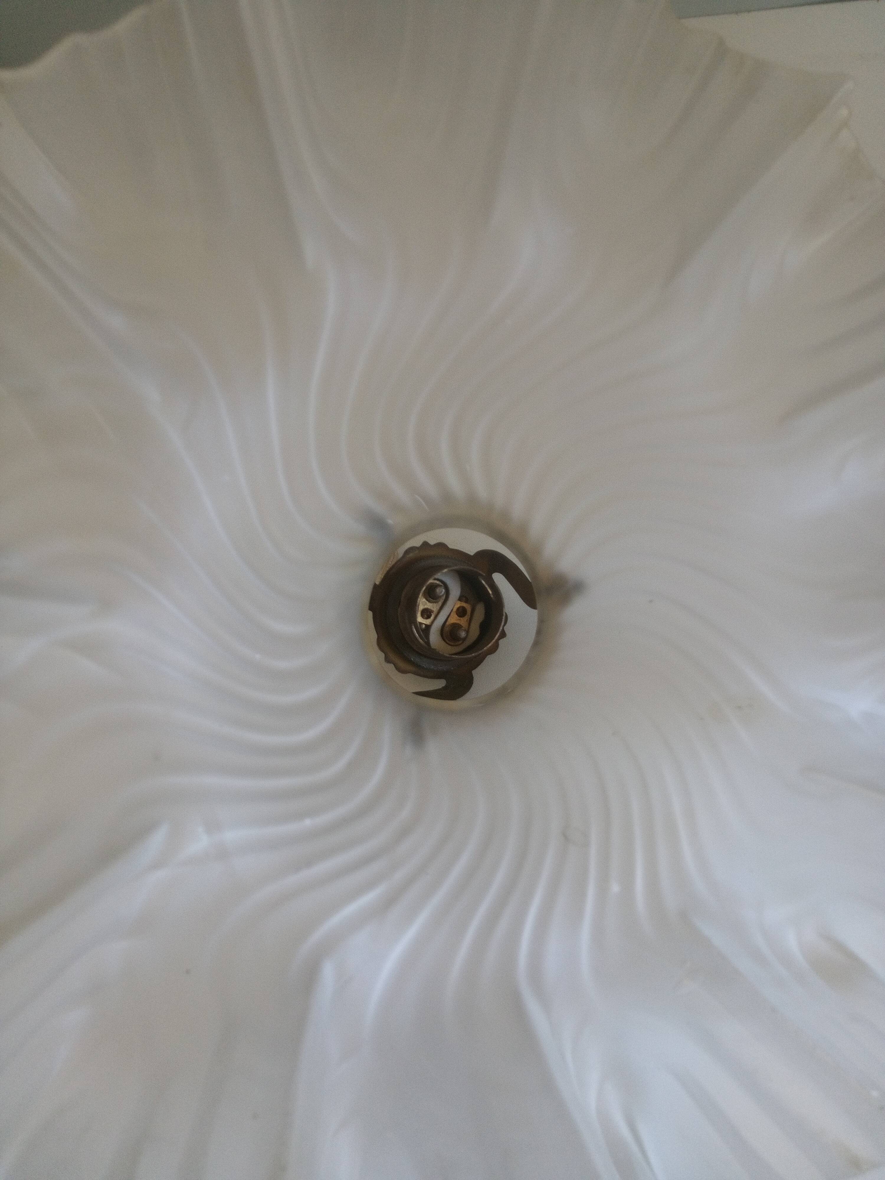 Antique molded glass pendant light - 1930-40
