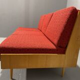 Mid-century folding sofa bed by Drevotvar, 1970s, Czechoslovakia