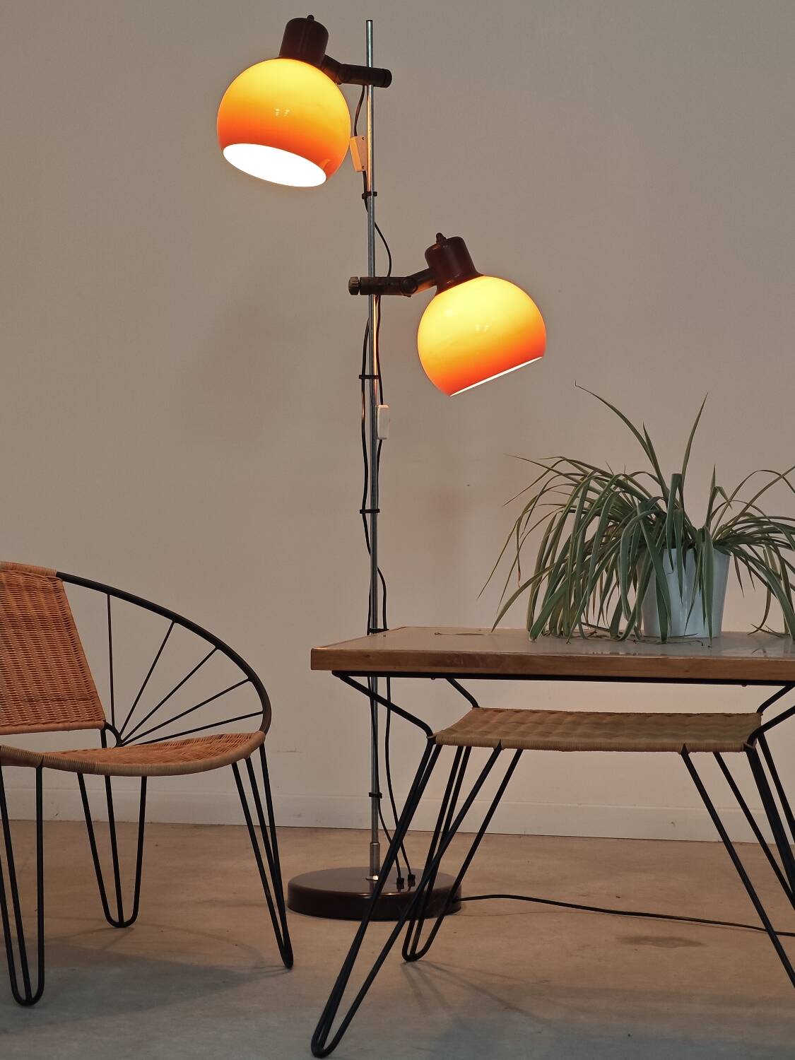 Adjustable Space Age Eye Ball Floor Lamp Hungary 1960