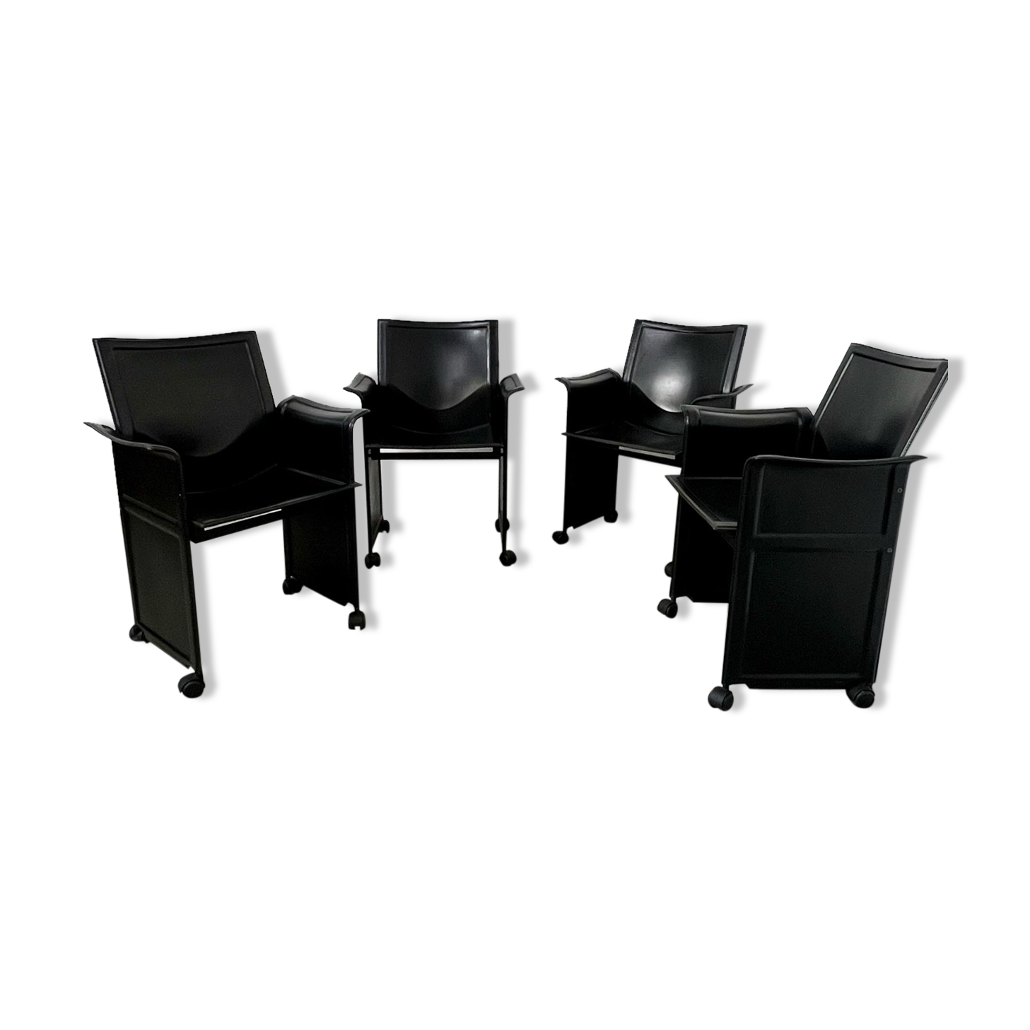 Lot 4 old armchairs "Korium" by Tito Agnoli for Matteo Grassi 1980