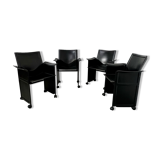 Lot 4 old armchairs "Korium" by Tito Agnoli for Matteo Grassi 1980