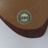 Triangular mirror teak, vintage, Denmark 1955  - 39x74cm