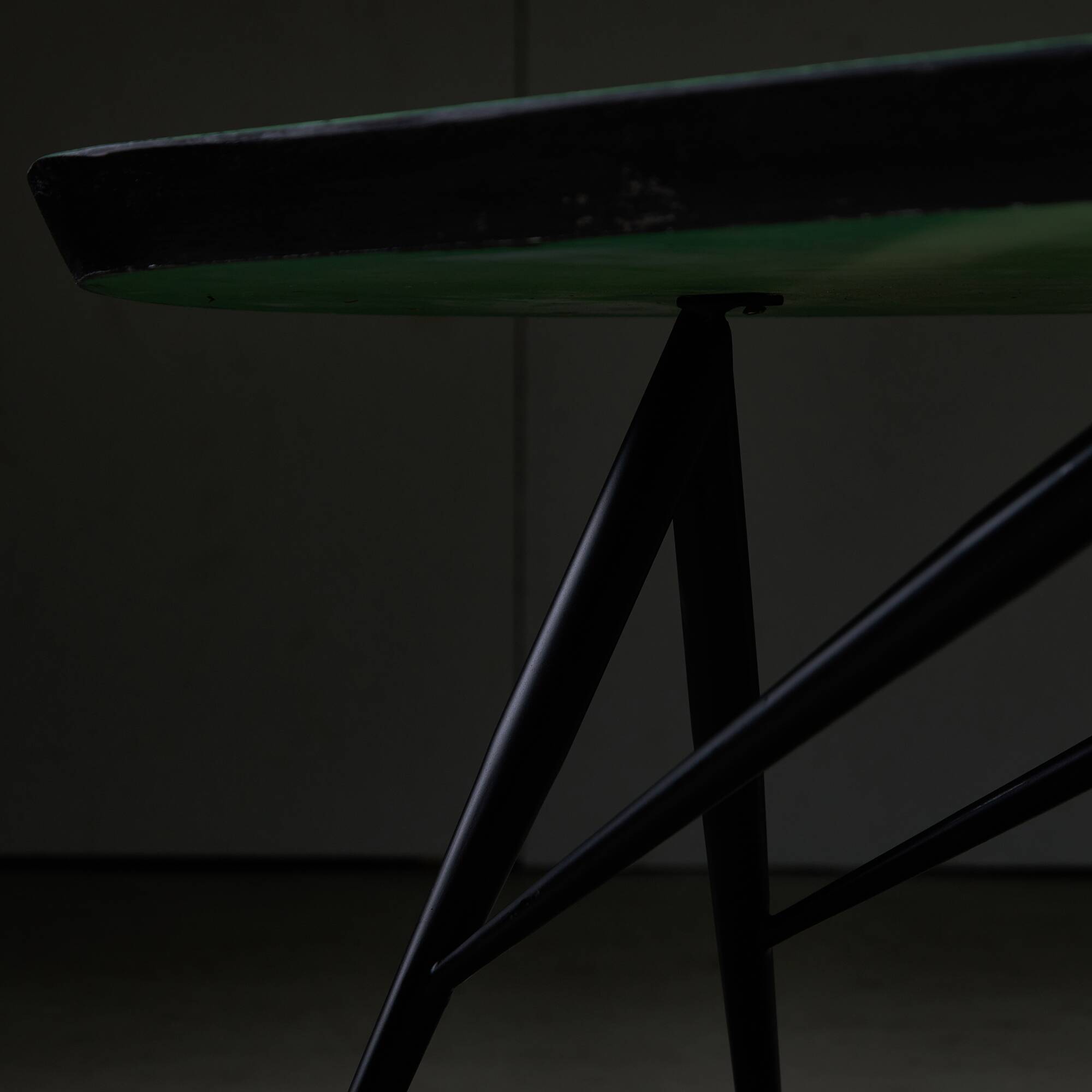 Italian 1950/60s Coffee Table with Copper Feet and Green Top