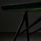 Italian 1950/60s Coffee Table with Copper Feet and Green Top