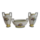 Planter with 2 art deco style slip vases
