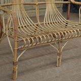 Bench rattan lounge - 2 chairs 1960