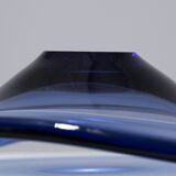 LARGE THICK BLUE GLASS BOWL, 1950s