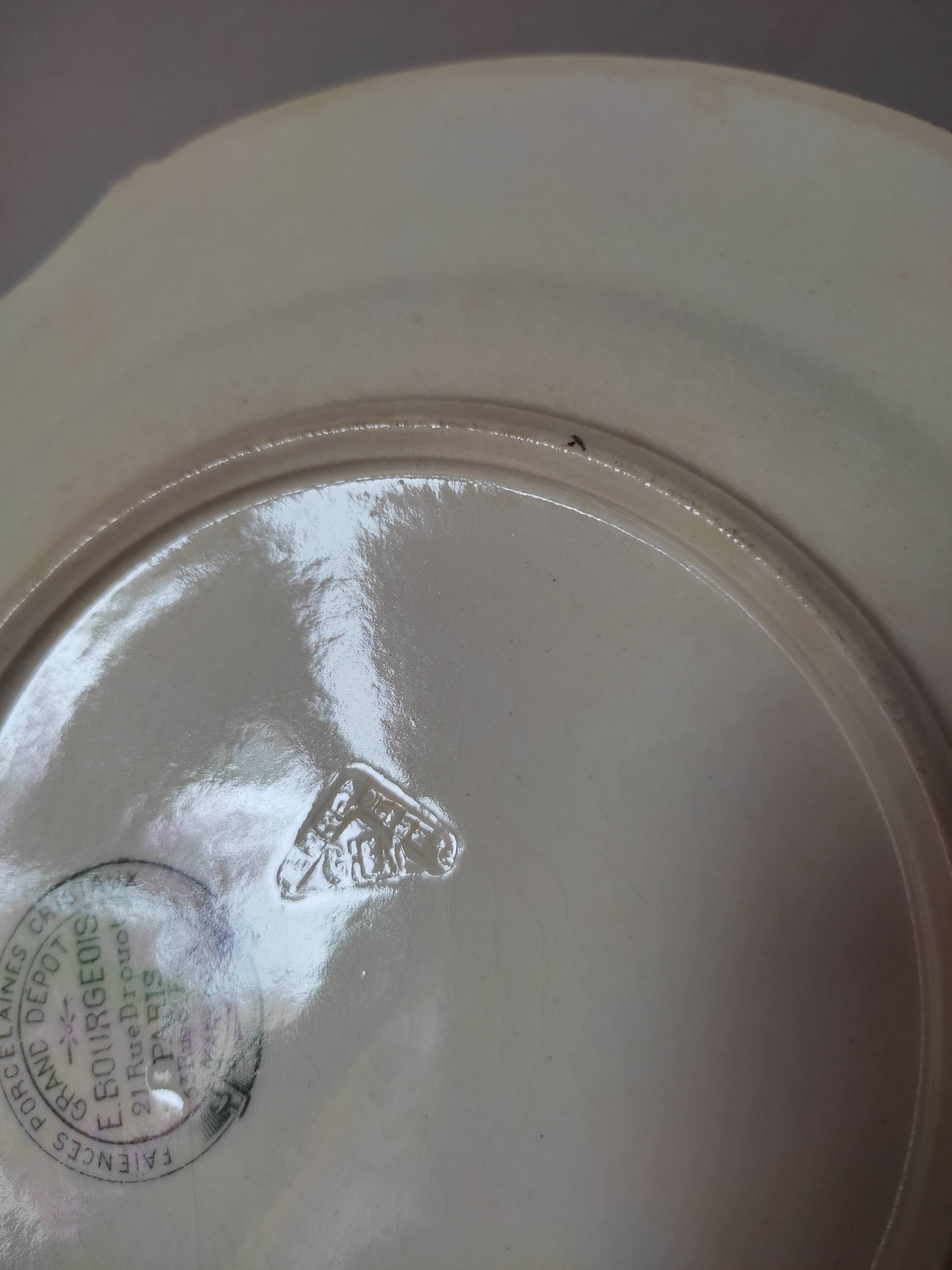 4 plates at the end of 1800 by Gien