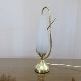 Lampe en laiton doré et verre royal lumière 1960