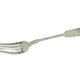 Art Deco dinner fork, silver-plated brass, Fraget, Poland, 1930s.