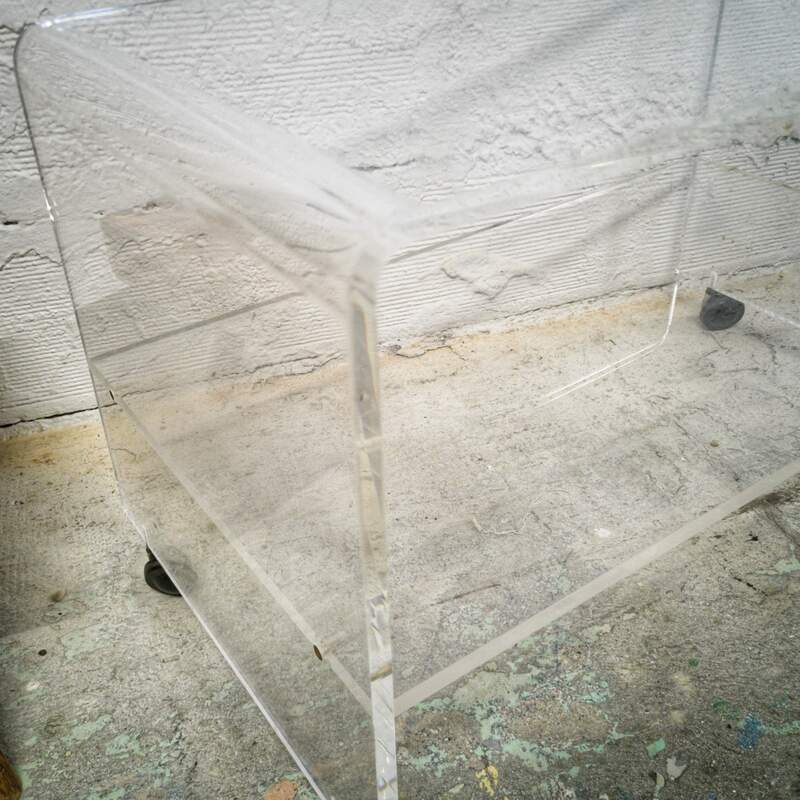 Vintage TV furniture in plexiglass