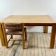 Set of 6 solid elm chairs by maison regain 1970.