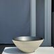 Duo of gray Indonesian ceramic bowls or salad bowls