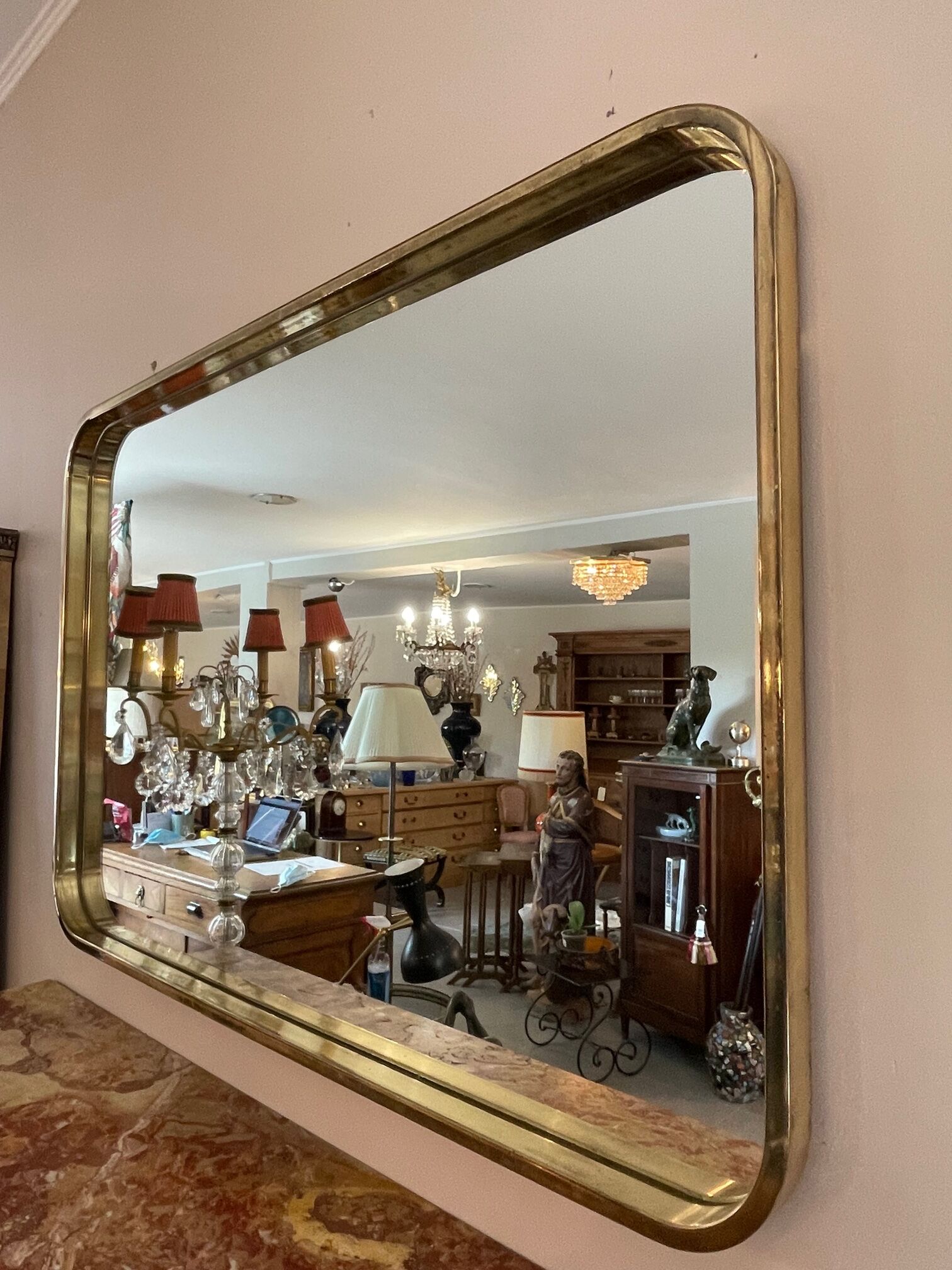 Brass mirror 1960 105x70cm