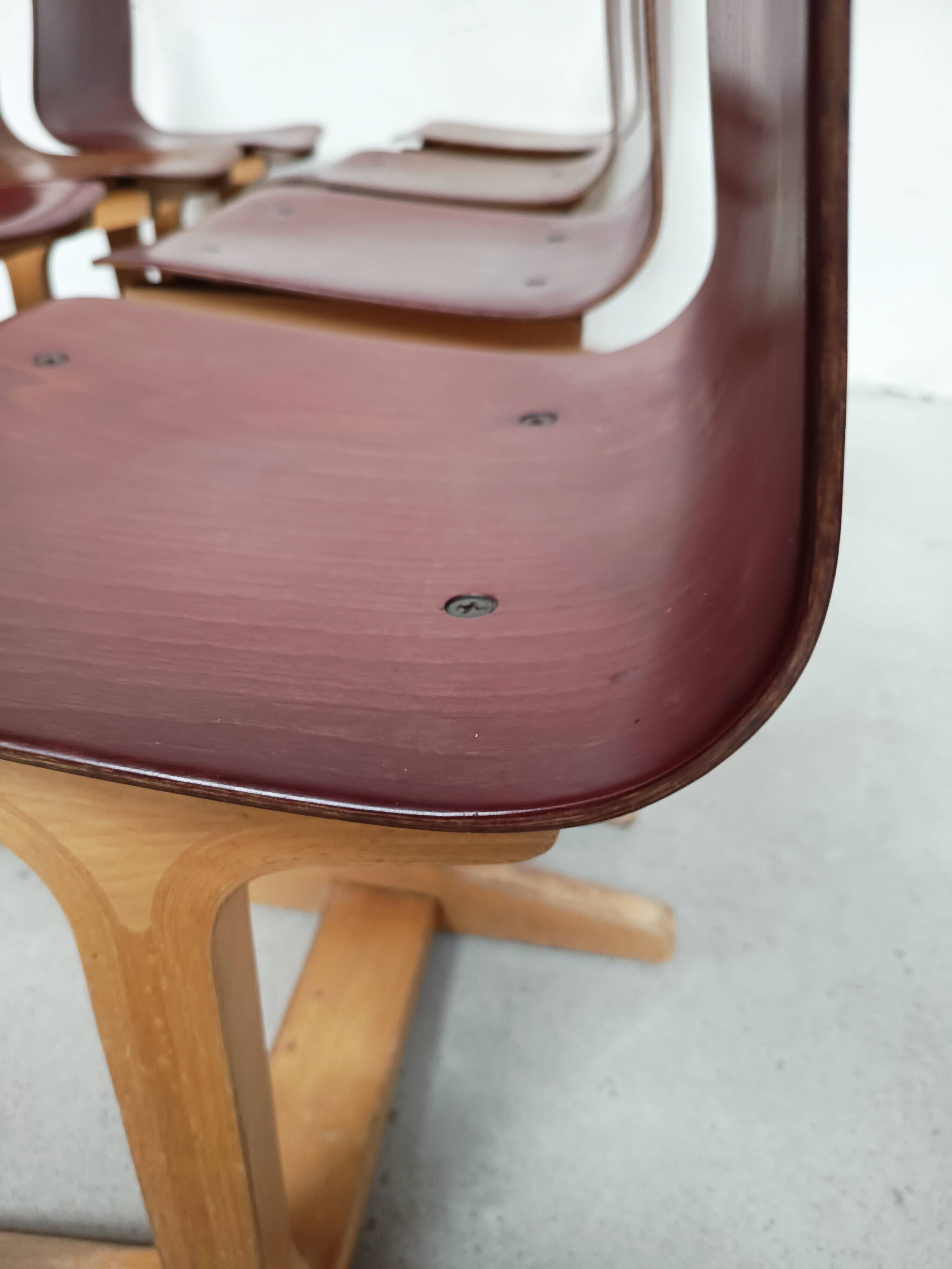 8 plywood school chairs