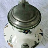 Ceramic belly pitcher lid and spout closed capodimonte chimeric decoration