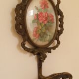 coat rack, hook, metal and flowers